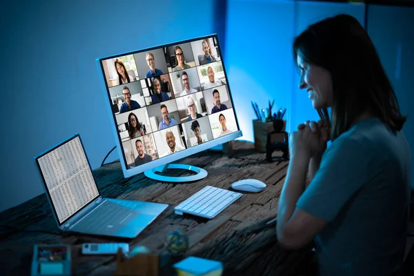 Extern Leren Videoconferentie Business Call Online — Stockfoto