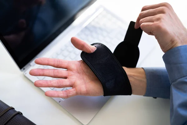 Pain Relief Bandage Wrist Strap Pain Wok — Stock Photo, Image