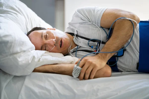 Tratamento Transtorno Sono Apneia Hospital Terapia Homem — Fotografia de Stock