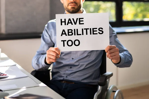 Person Who Uses Wheelchair Work Sign — Stock Photo, Image