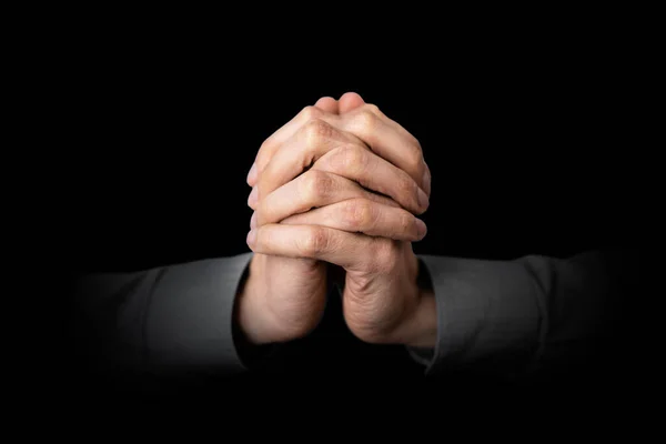基督徒祷告的手祷告耶稣的神 宗教信仰 — 图库照片