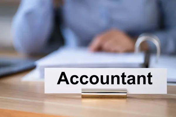 Tax Accountant Invoice Office Budget Advisor Tag Plate — Stock Photo, Image