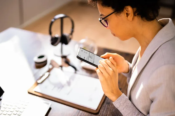 Reconocimiento Ocr Fotografía Usando Teléfono Móvil —  Fotos de Stock