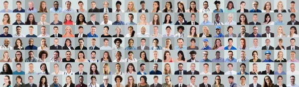 Business People Faces Collage Foto Retratos Conjunto — Foto de Stock