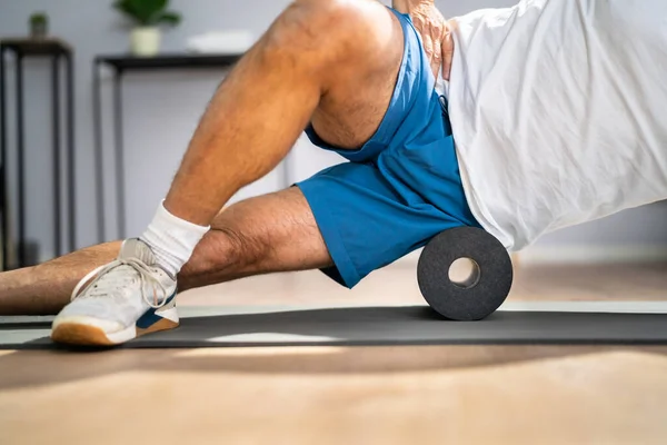 Foam Roller Healthy Leg Workout Sport Training Floor — 스톡 사진