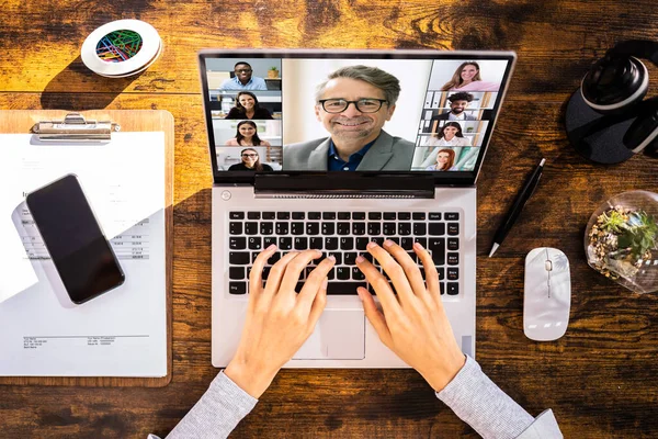 Webinaire Travail Par Vidéoconférence Ligne Maison — Photo