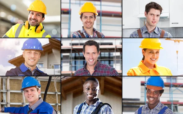 Diverse Handyman Electrician Plumber Staff Online Call — Stock Photo, Image