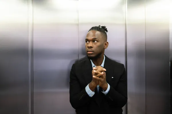 Trapped Stuck Elevator Fear Agoraphobia — Stock Photo, Image