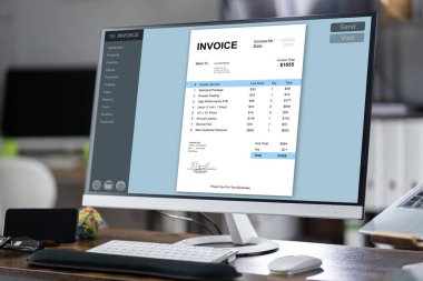 Online Fatura Muhasebe Masaüstü Bilgisayarı. Elektronik Vergi ve Finans