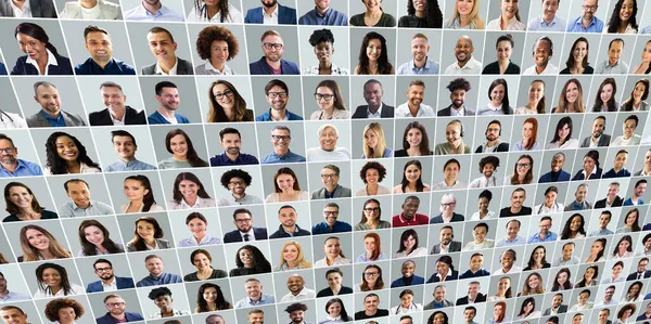 Multicultural Business People Collage Different Faces Photos — Stock Photo, Image