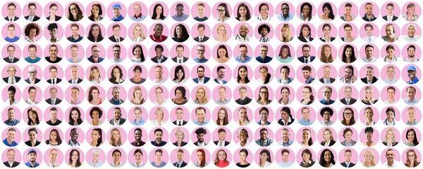 Lidé Tváří Tvář Avatarově Koláži Rozmanité Snímky Hlavy — Stock fotografie