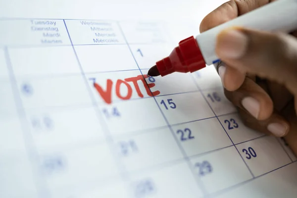 Dia Votação Eleitoral Calendário Data Das Eleições — Fotografia de Stock