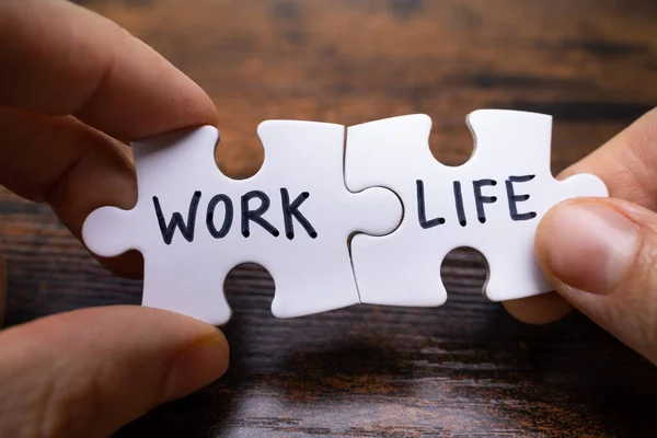 Joining Work Life Words Business Career Equilibrium — Stock Photo, Image