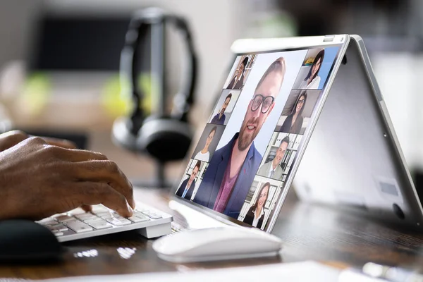 Online Videoconferentie Werk Oproep Webinar — Stockfoto