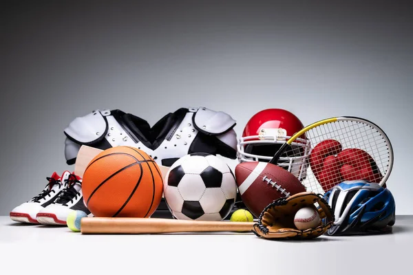 Various Sport Equipment Gear Accessories Variety — Stock Photo, Image