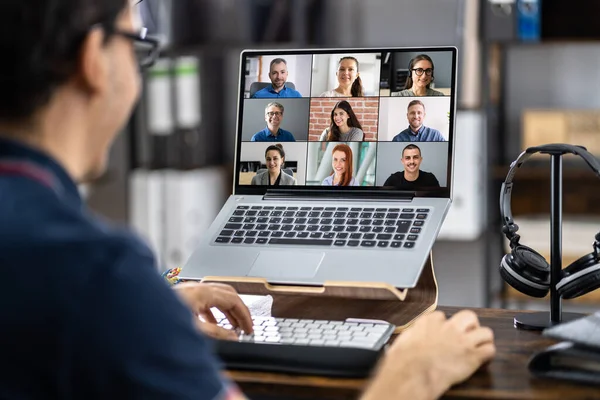 Online Videoconferentie Afstand Ontmoet Call Webinar — Stockfoto