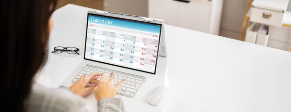 Digitaler Elektronischer Kalender Event Termin Auf Dem Bildschirm — Stockfoto