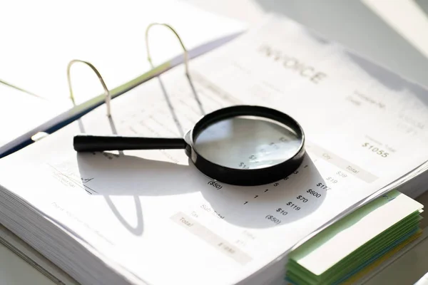 Lawyer Magnifier Glass Paper Contract Business Audit — Stock Photo, Image