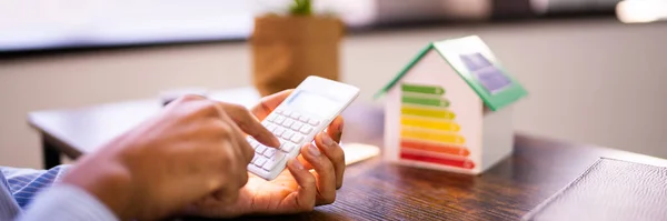 Informe Propiedad Energéticamente Eficiente Casa Calificación Del Medio Ambiente — Foto de Stock