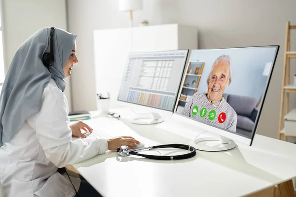 Doctor Telehealth Video Call Patient Telemedicine Conference — Stock Photo, Image