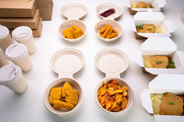 Healthy Food Delivery Box Lunch Prep Organic Meal — Stock Photo, Image