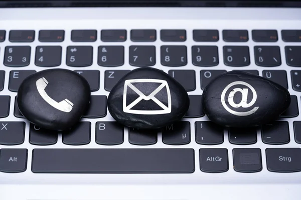 Various Contact Methods White Phone Email Post Icons — Stock Photo, Image