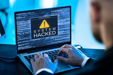 Ransomware Malware Attack And Breach. Business Computer Hacked clipart