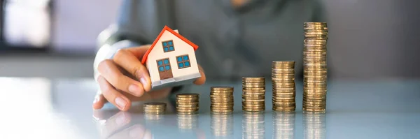 房地产市场投资 房屋金钱及税项 — 图库照片