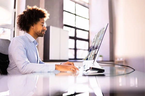 Webinar Zur Online Videokonferenz Computer Videokonferenz Für Unternehmen — Stockfoto