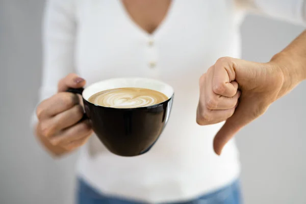 Avoid Coffee Bacause Heartburn Stop Drinking Refuse — Stock Photo, Image