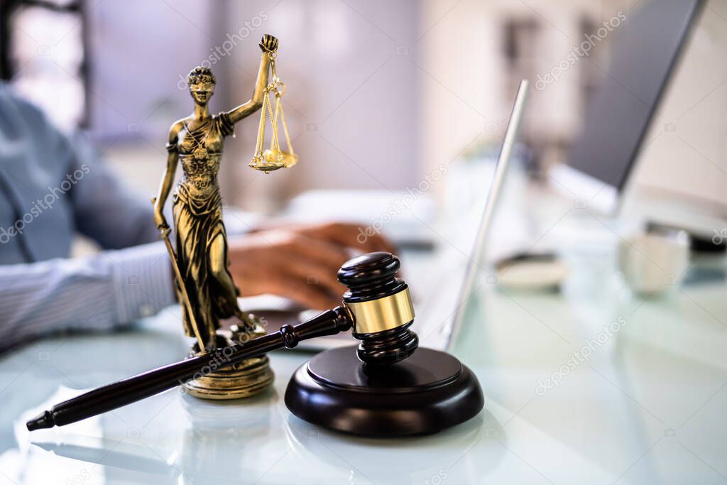 Law Tech Concept. Online Legal Business And Justice