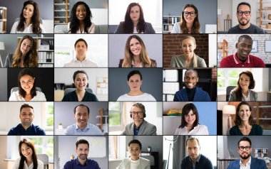 Çevrimiçi Video Konferansı Toplantı Grubu Çağrı Ekranı