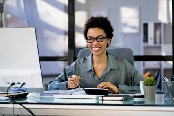 Business Accountant Calculating Tax Invoice Office — Stock Photo, Image