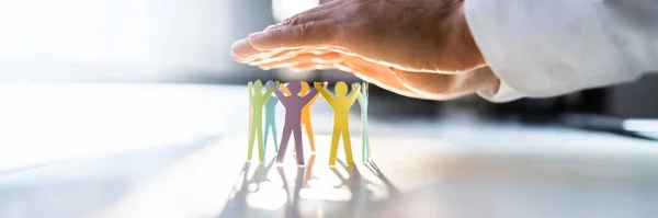 Inclusion Diversity Hand Protecting Inclusive Equal Pawns — Stock Photo, Image