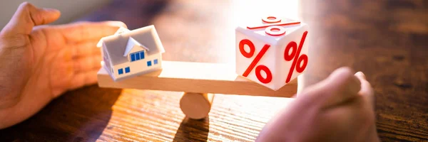 Zinssatzsaldo Und Prozentsatz Konzept Für Kredite — Stockfoto