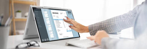 Online Software Für Digitale Rechnungen Und Kontoauszüge — Stockfoto