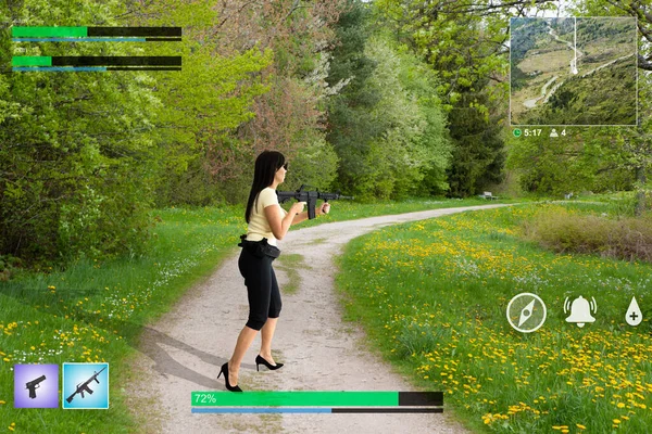 Shooter Game Screen Online Cyber Sport Game Screenshot — Zdjęcie stockowe