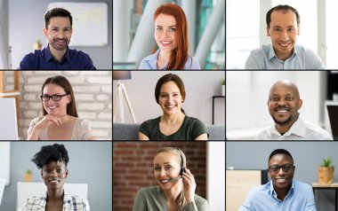 Çevrimiçi Video Konferansı Toplantı Grubu Çağrı Ekranı