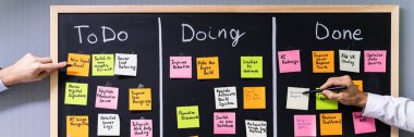 Kanban duyuru panosu veya Ofisteki Scrum Duvarı