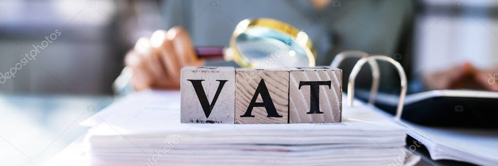 VAT Tax Word And Interest Percentage Sign