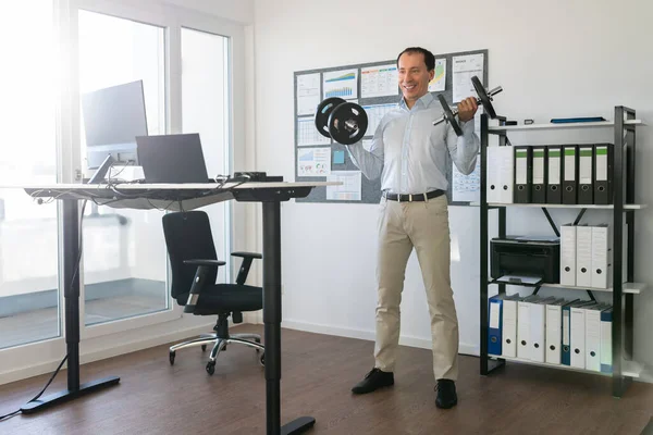 Sport Oefening Workout Bij Corporate Desk Office — Stockfoto