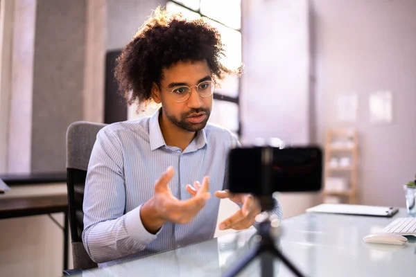 Online Elearning Video Conference Mobile Phone — Stock Photo, Image