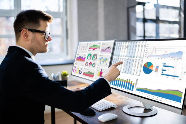 Painel Análise Dados Negócios Desempenho Kpi — Fotografia de Stock