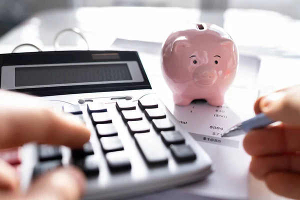 Εξοικονομήστε Χρήματα Στην Piggybank Εξοικονόμηση Οικονομικού Προϋπολογισμού Μέσω Διαδικτύου — Φωτογραφία Αρχείου
