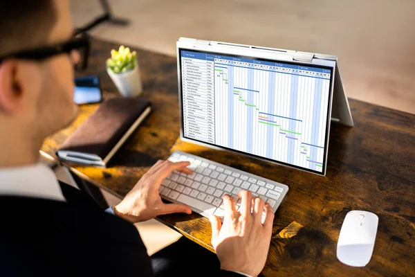 Gantt Software Project Digital Agenda Calendar — Stock Photo, Image