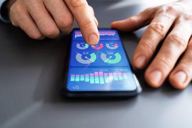 Cep telefonundaki Mobil Analiz KPI Kontrol Paneli