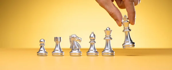 Chess Piece Money Investing Job Promotion — Stockfoto