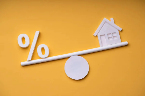 Porcentaje Interés Casa Hipoteca Inmobiliaria —  Fotos de Stock