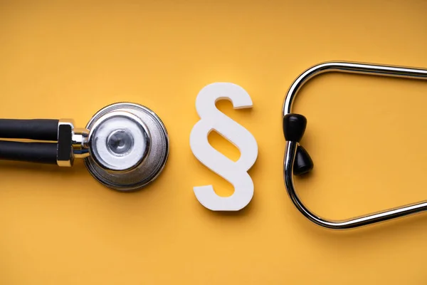 Medical Doctor Malpractice Paragraph Stethoscope Law Court — Stock Photo, Image