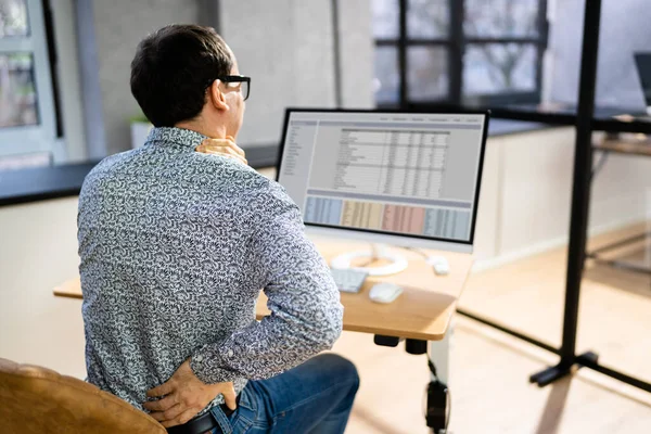 Back Pain Bad Posture Man Sitting In Office